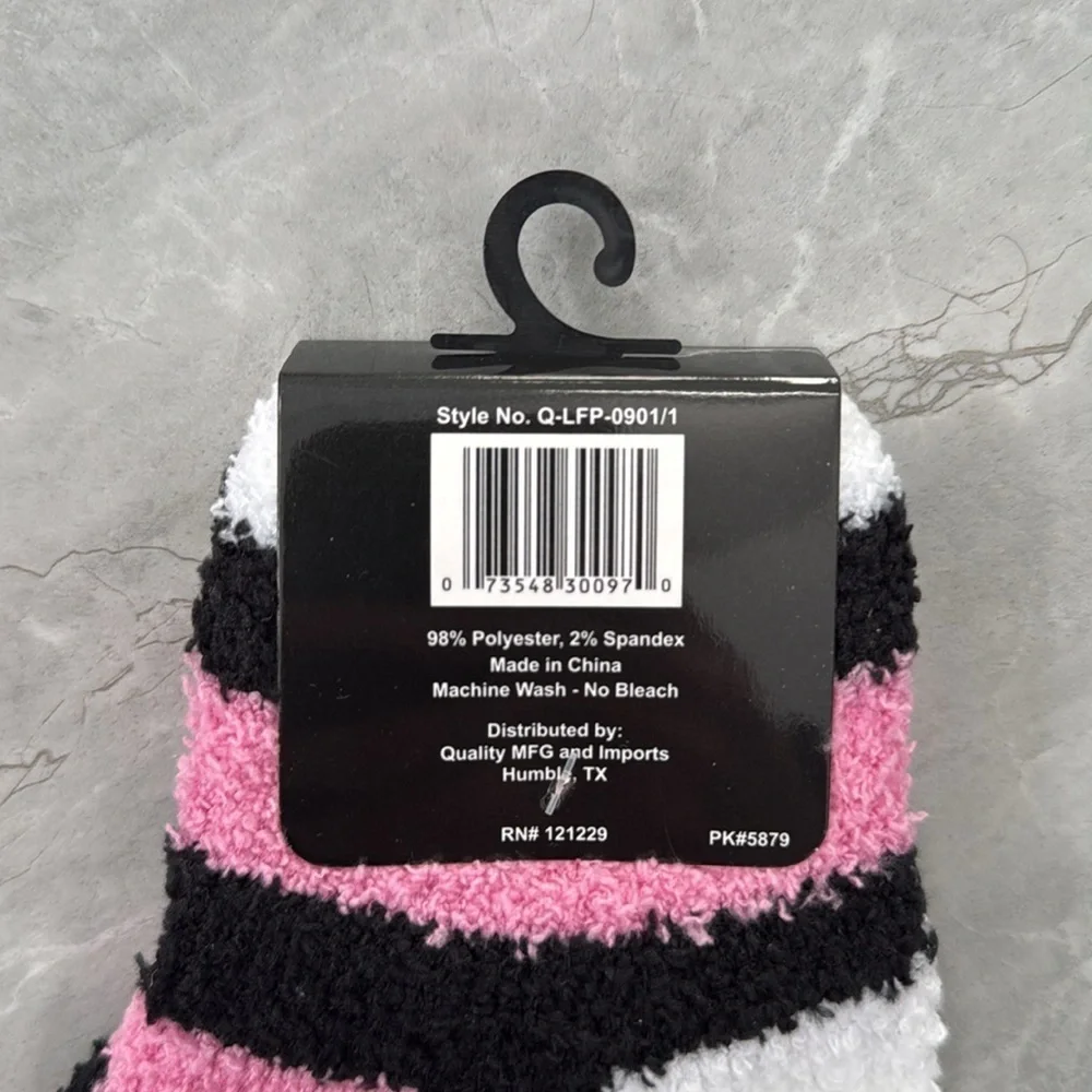 Women's Fashion Plush Socks Two Pairs of Fuzzy Socks Stars And Stripes Size 9-11